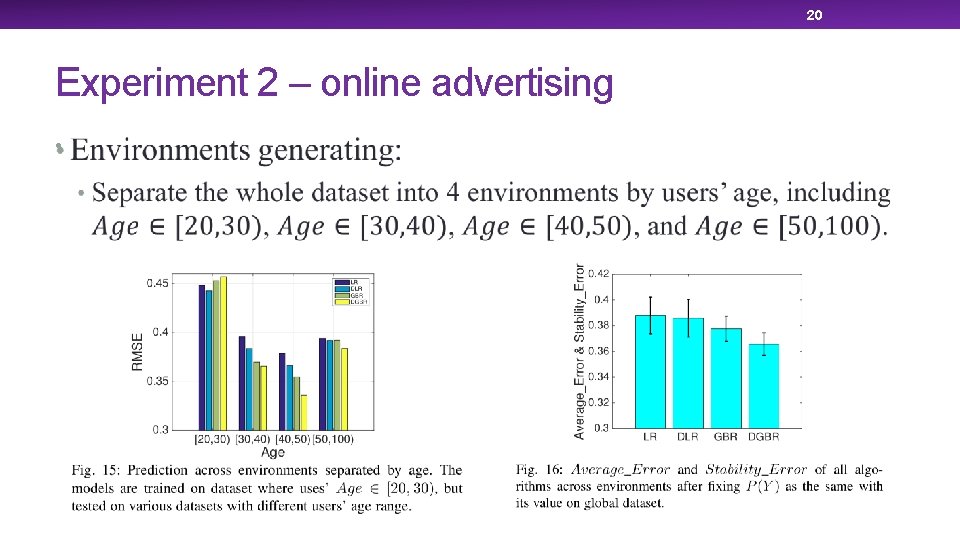 20 Experiment 2 – online advertising • 