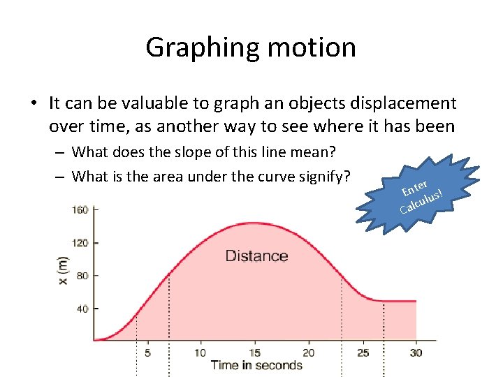 Graphing motion • It can be valuable to graph an objects displacement over time,
