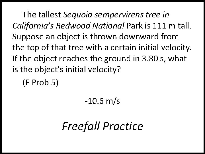 The tallest Sequoia sempervirens tree in California’s Redwood National Park is 111 m tall.