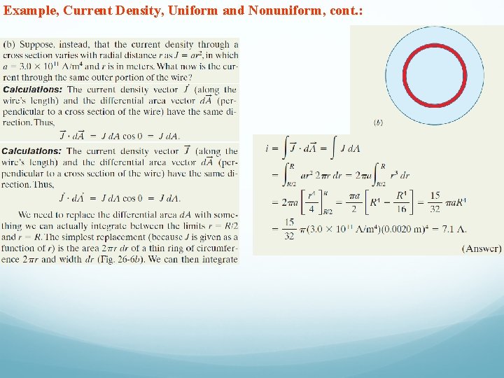 Example, Current Density, Uniform and Nonuniform, cont. : 