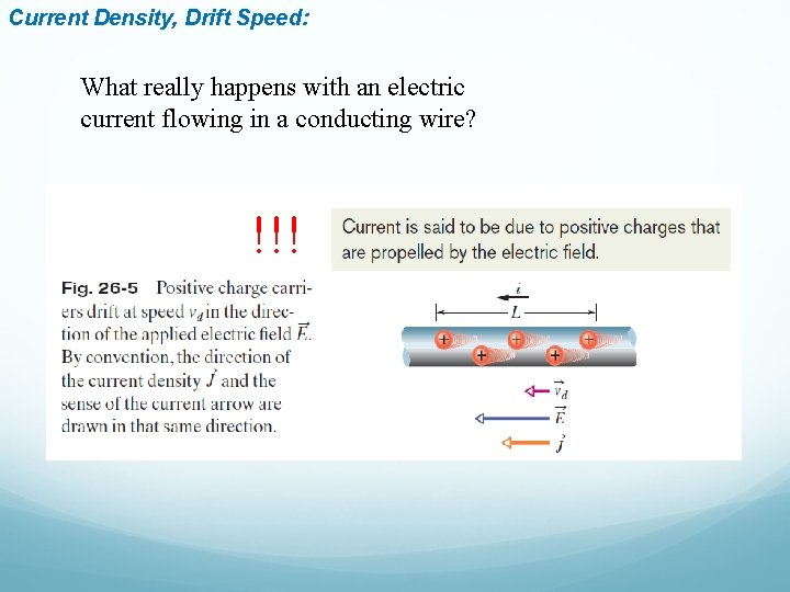 Current Density, Drift Speed: What really happens with an electric current flowing in a