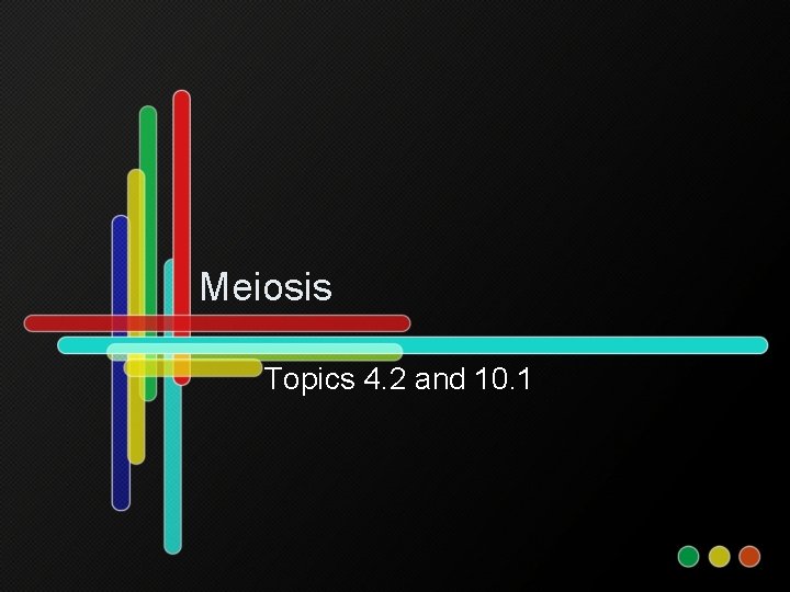 Meiosis Topics 4. 2 and 10. 1 