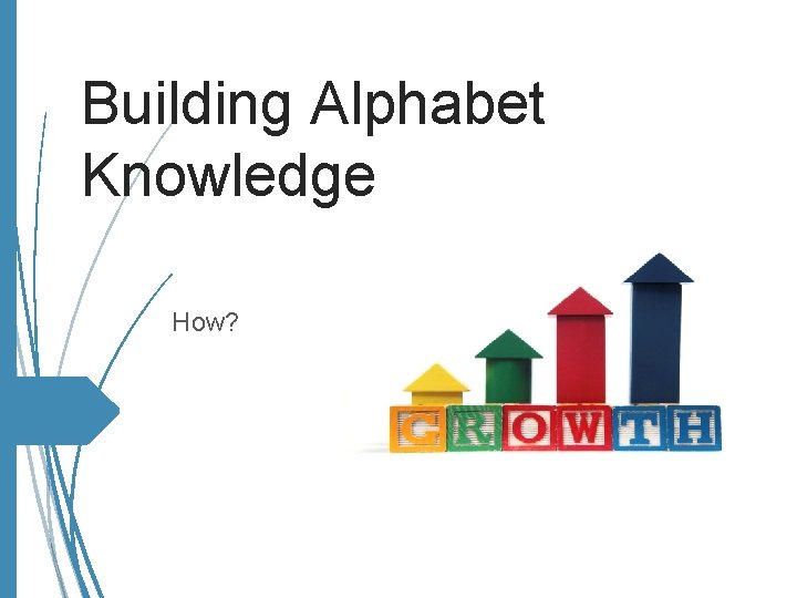 Building Alphabet Knowledge How? 