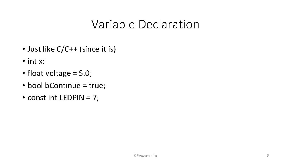 Embedded Programming and Robotics Lesson 2 C Programming