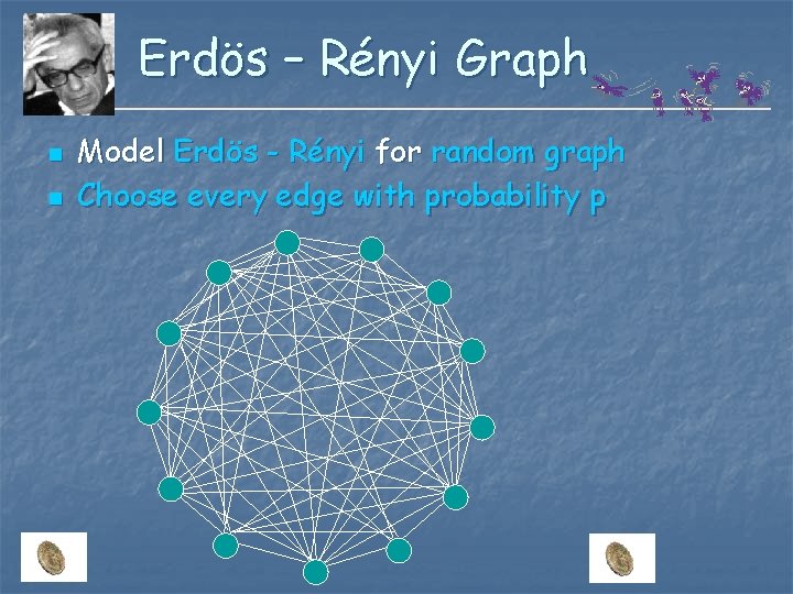 Erdös – Rényi Graph n n Model Erdös - Rényi for random graph Choose