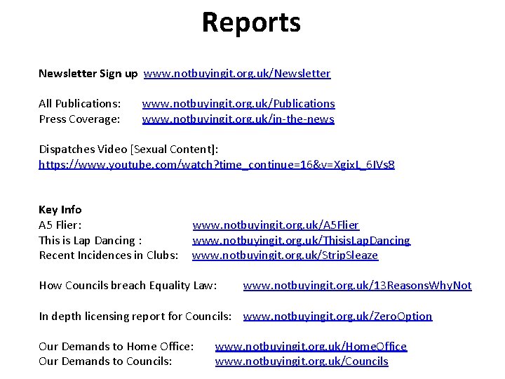 Reports Newsletter Sign up www. notbuyingit. org. uk/Newsletter All Publications: Press Coverage: www. notbuyingit.
