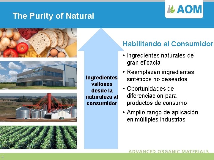 The Purity of Natural Habilitando al Consumidor • Ingredientes naturales de gran eficacia •