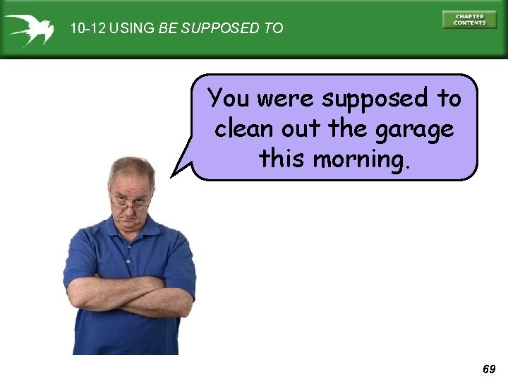 10 -12 USING BE SUPPOSED TO You were supposed to clean out the garage