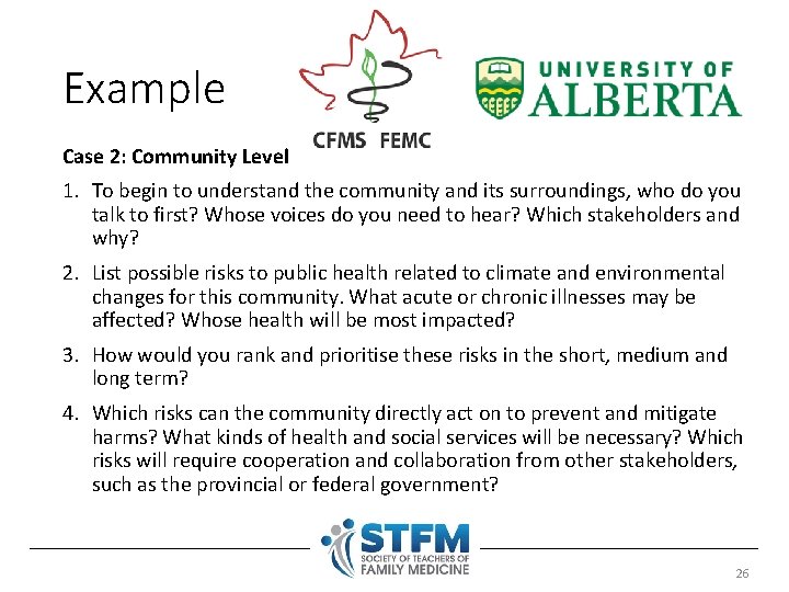 Example Case 2: Community Level 1. To begin to understand the community and its