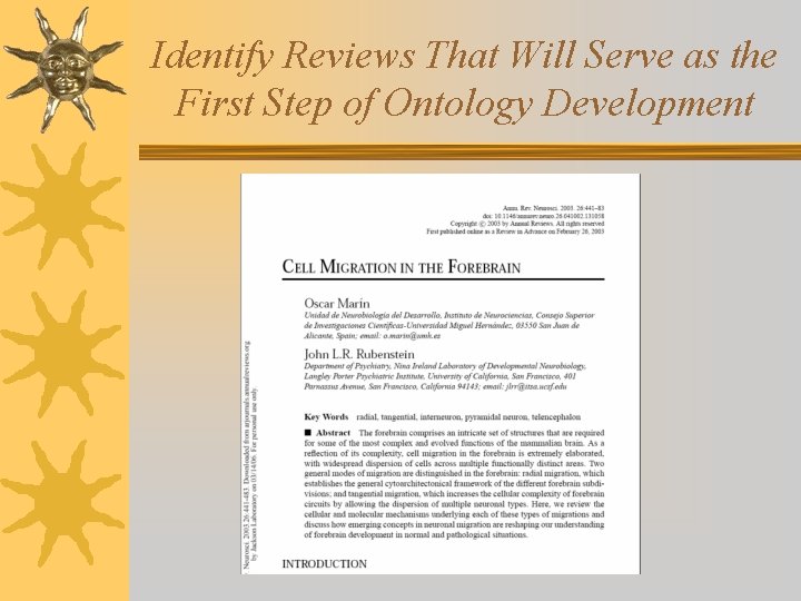 Identify Reviews That Will Serve as the First Step of Ontology Development 