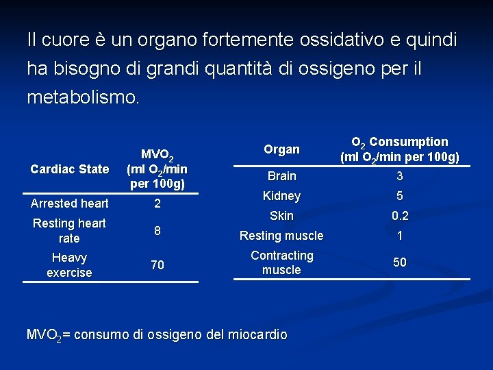 Il cuore è un organo fortemente ossidativo e quindi ha bisogno di grandi quantità