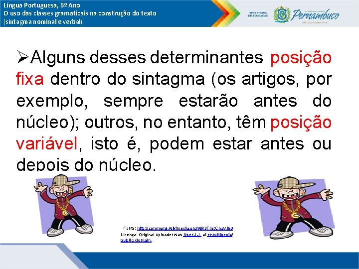Língua Portuguesa, 6º Ano O uso das classes gramaticais na construção do texto (sintagma Língua Portuguesa, 6º Ano O uso das classes gramaticais na construção do texto (sintagma
