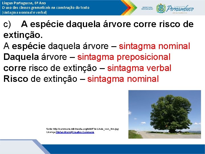 Língua Portuguesa, 6º Ano O uso das classes gramaticais na construção do texto (sintagma Língua Portuguesa, 6º Ano O uso das classes gramaticais na construção do texto (sintagma
