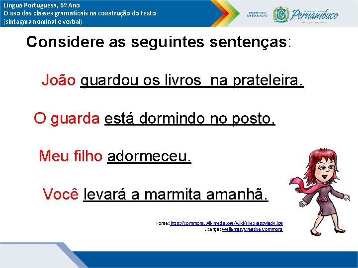 Língua Portuguesa, 6º Ano O uso das classes gramaticais na construção do texto (sintagma Língua Portuguesa, 6º Ano O uso das classes gramaticais na construção do texto (sintagma