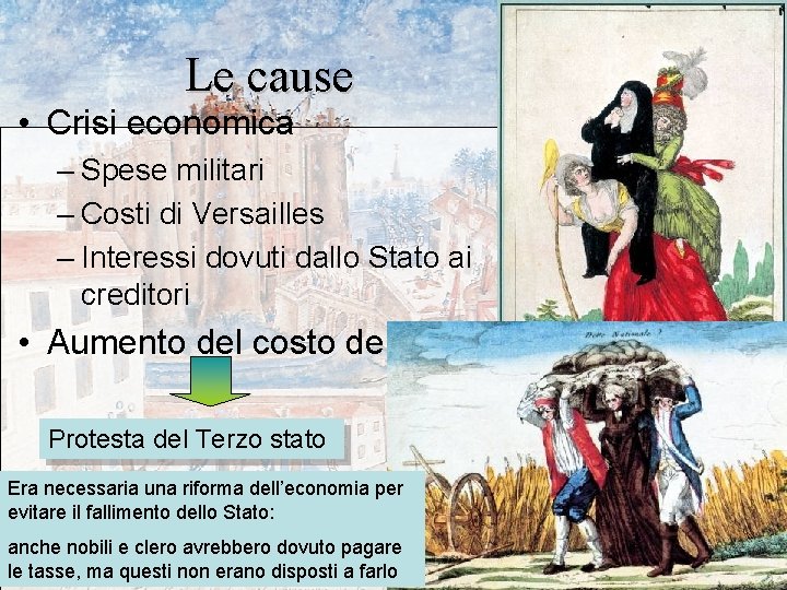 Le cause • Crisi economica – Spese militari – Costi di Versailles – Interessi