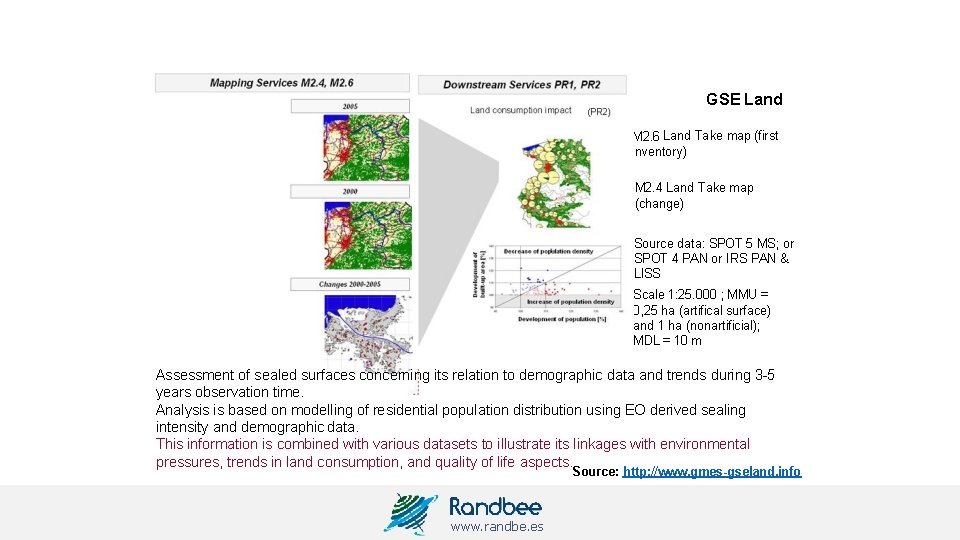 GSE Land M 2. 6 Land Take map (first inventory) M 2. 4 Land