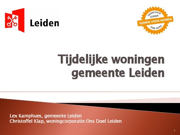 Tijdelijke woningen gemeente Leiden Lex Kamphues, gemeente Leiden Christoffel Klap, woningcorporatie Ons Doel Leiden