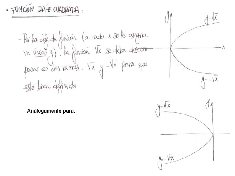 Análogamente para: Análogamente para: