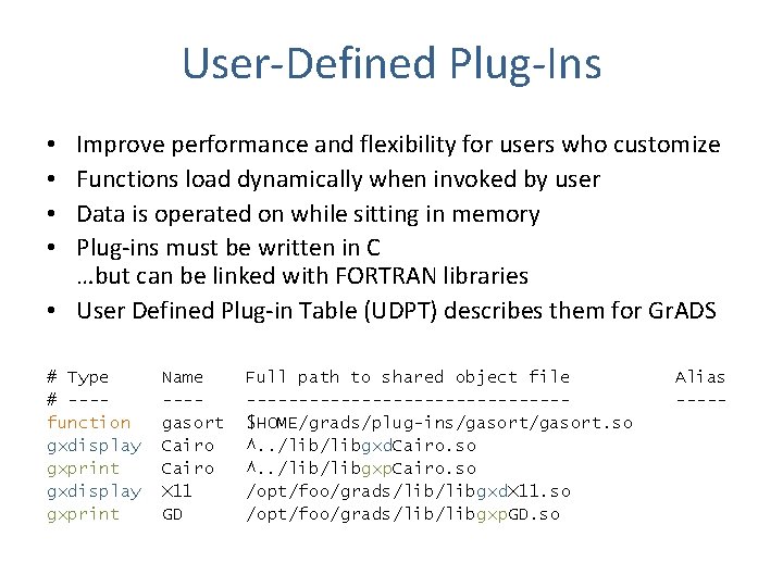 User-Defined Plug-Ins Improve performance and flexibility for users who customize Functions load dynamically when