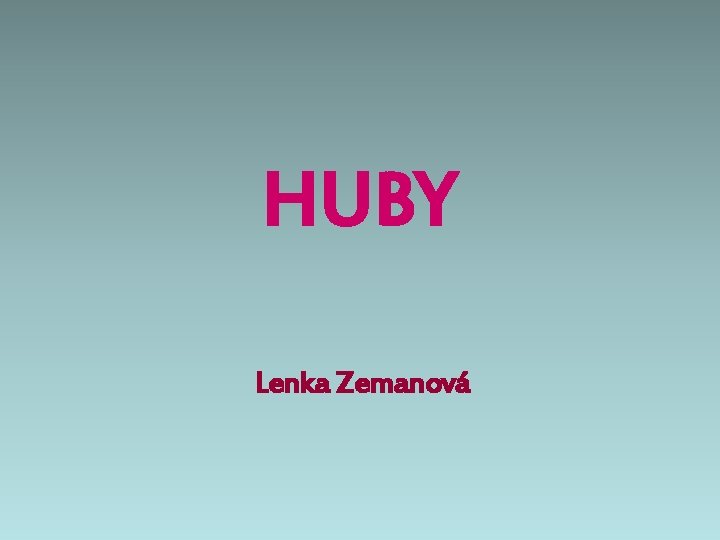 HUBY Lenka Zemanová 
