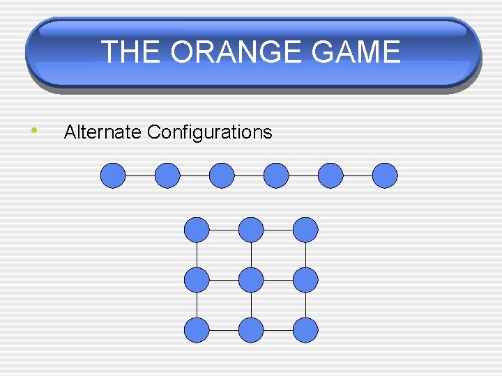 THE ORANGE GAME • Alternate Configurations 