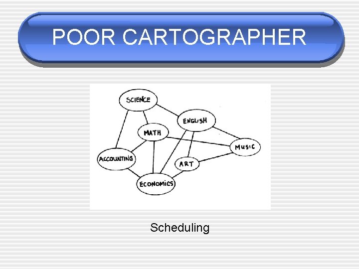 POOR CARTOGRAPHER Scheduling 