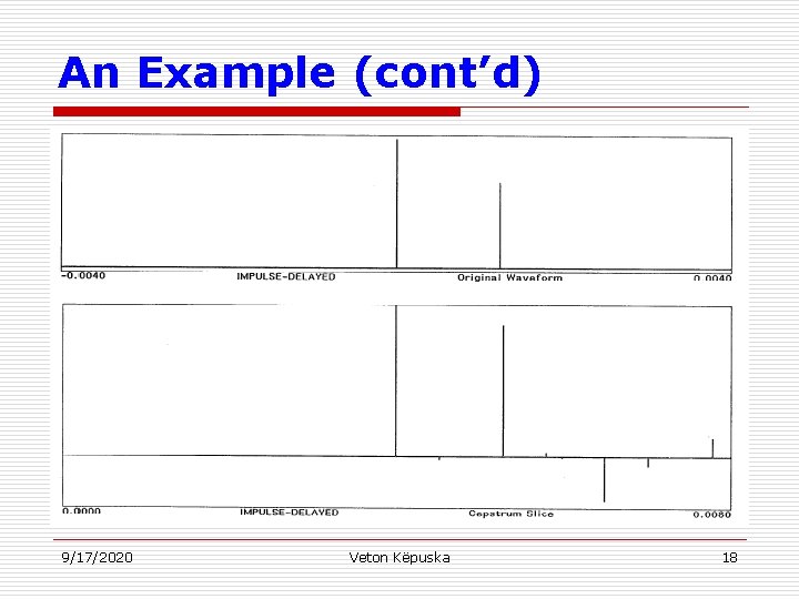 An Example (cont’d) 9/17/2020 Veton Këpuska 18 