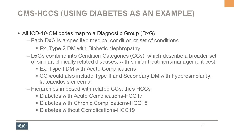 CMS-HCCS (USING DIABETES AS AN EXAMPLE) • All ICD-10 -CM codes map to a