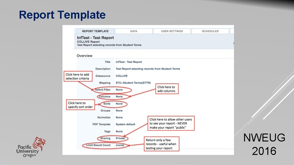 Report Template NWEUG 2016 