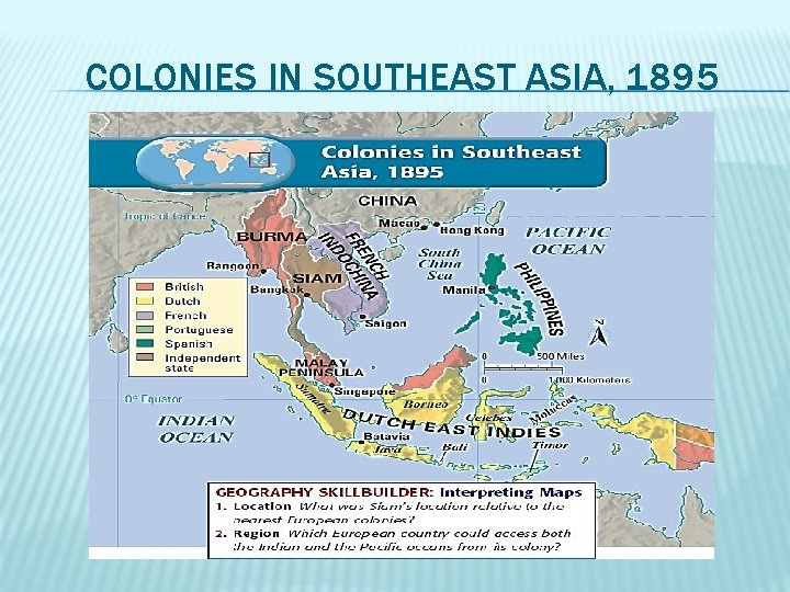 COLONIES IN SOUTHEAST ASIA, 1895 