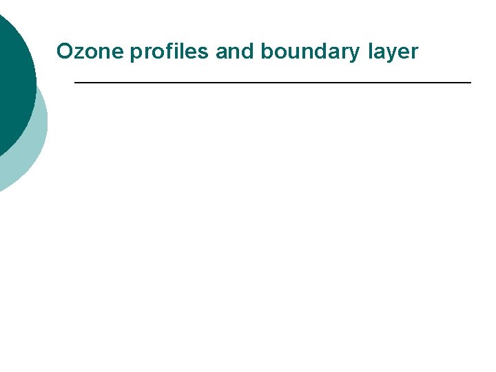 Ozone profiles and boundary layer 