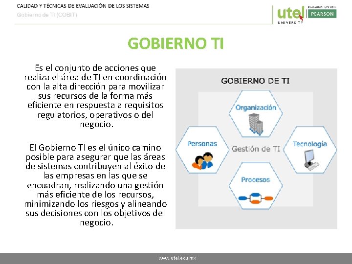 GOBIERNO TI Es el conjunto de acciones que realiza el área de TI en