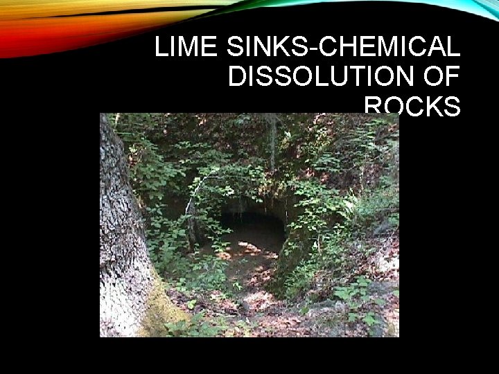 LIME SINKS-CHEMICAL DISSOLUTION OF ROCKS 