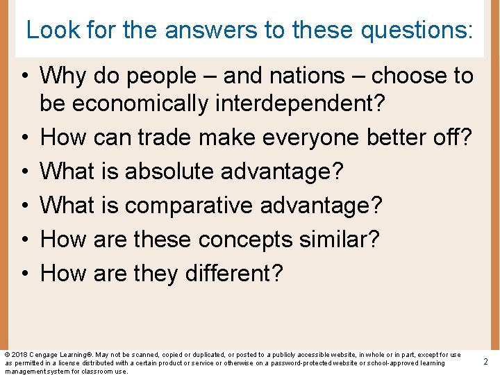 Look for the answers to these questions: • Why do people – and nations