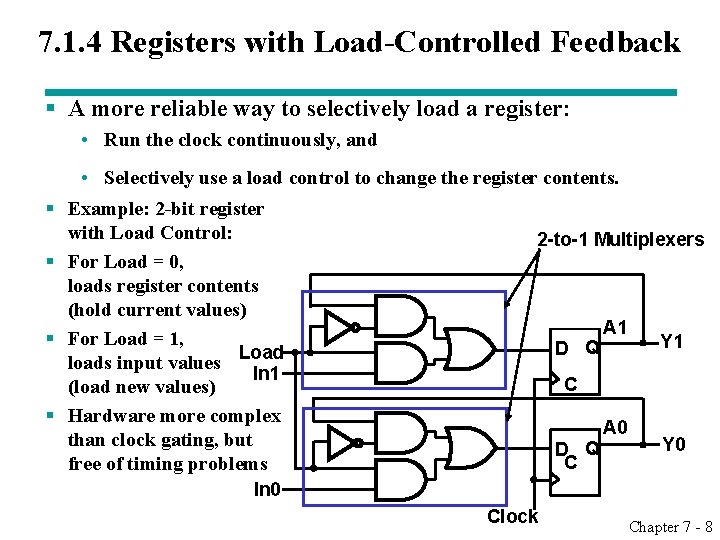 7. 1. 4 Registers with Load-Controlled Feedback § A more reliable way to selectively 7. 1. 4 Registers with Load-Controlled Feedback § A more reliable way to selectively