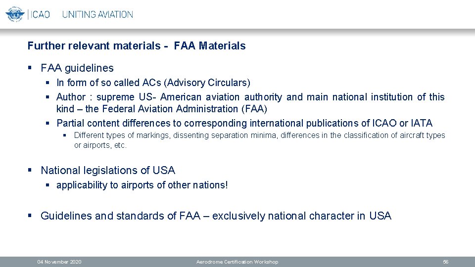 Further relevant materials - FAA Materials § FAA guidelines § In form of so