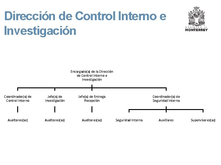 Dirección de Control Interno e Investigación Encargado(a) de la Dirección de Control Interno e