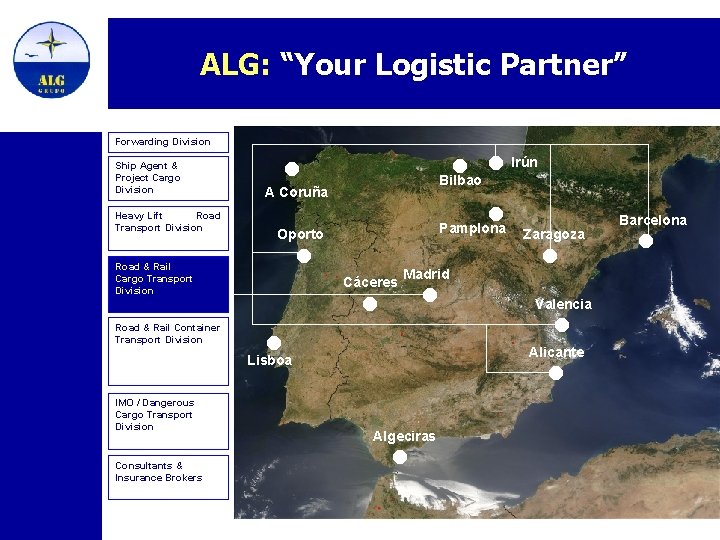 ALG: “Your Logistic Partner” Forwarding Division Ship Agent & Project Cargo Division Heavy Lift
