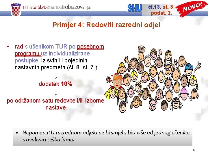 čl. 13. st. 3. podst. 2. Primjer 4: Redoviti razredni odjel • rad s