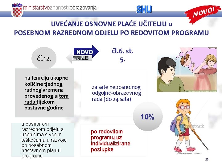 UVEĆANJE OSNOVNE PLAĆE UČITELJU u POSEBNOM RAZREDNOM ODJELU PO REDOVITOM PROGRAMU čl. 12. na