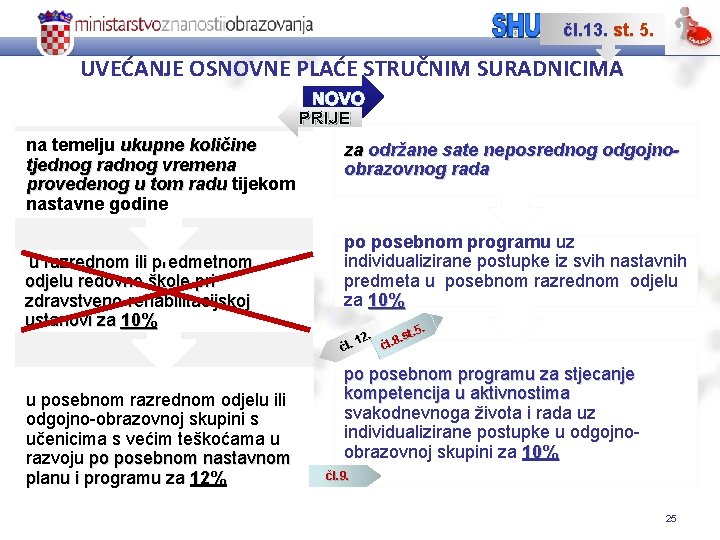 čl. 13. st. 5. UVEĆANJE OSNOVNE PLAĆE STRUČNIM SURADNICIMA PRIJE na temelju ukupne količine