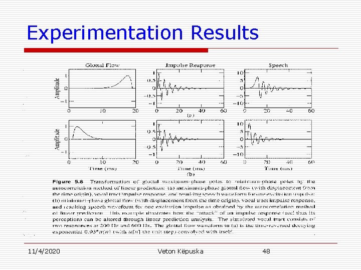 Experimentation Results 11/4/2020 Veton Këpuska 48 
