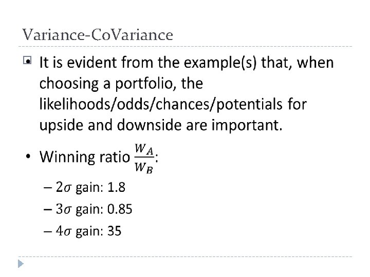 Variance-Co. Variance � 