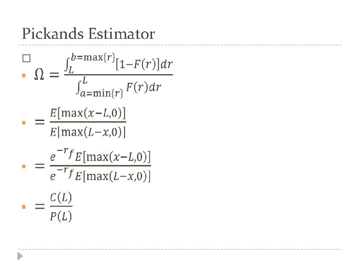 Pickands Estimator � 