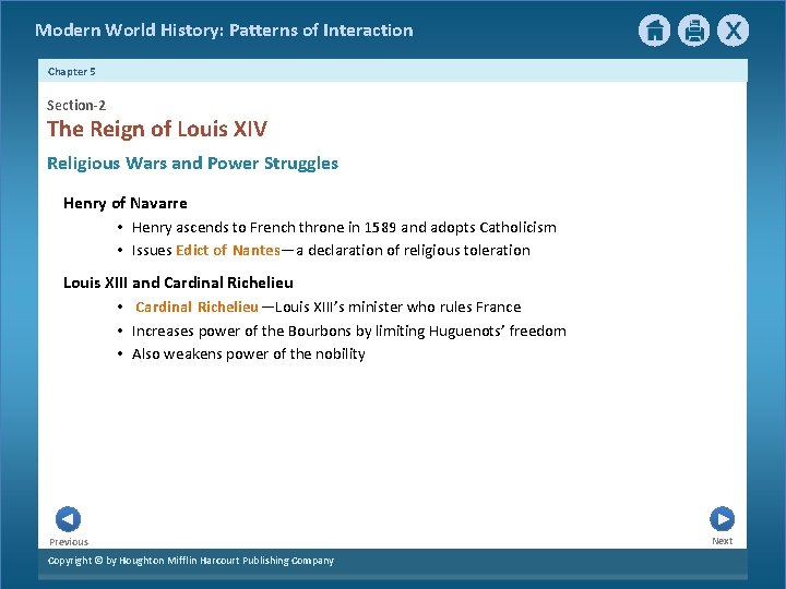 Modern World History: Patterns of Interaction Chapter 5 Section-2 The Reign of Louis XIV