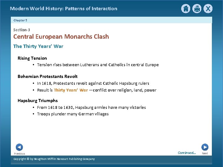 Modern World History: Patterns of Interaction Chapter 5 Section-3 Central European Monarchs Clash The