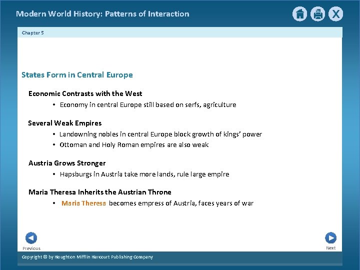 Modern World History: Patterns of Interaction Chapter 5 States Form in Central Europe Economic