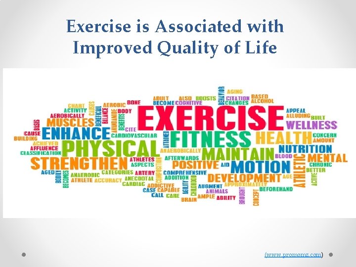 Exercise is Associated with Improved Quality of Life (www. promomz. com) 