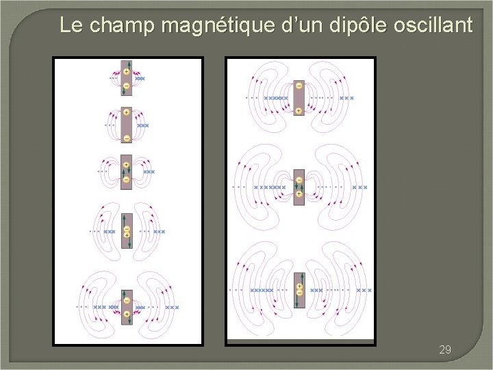 Le champ magnétique d’un dipôle oscillant 29 