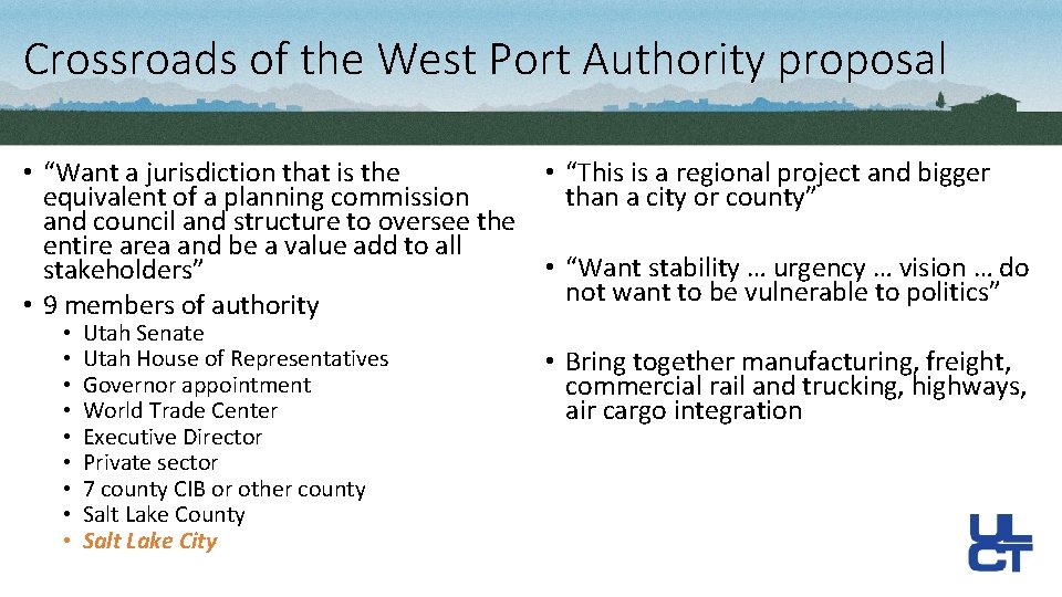 Crossroads of the West Port Authority proposal • “This is a regional project and